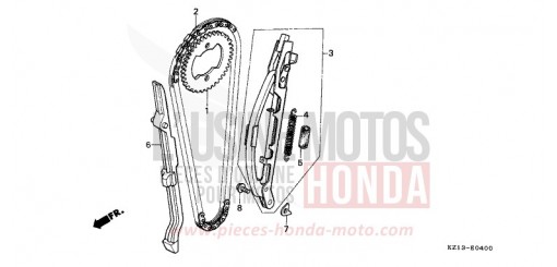 CHAINE A CAMES/TENDEUR XR250RN de 1992